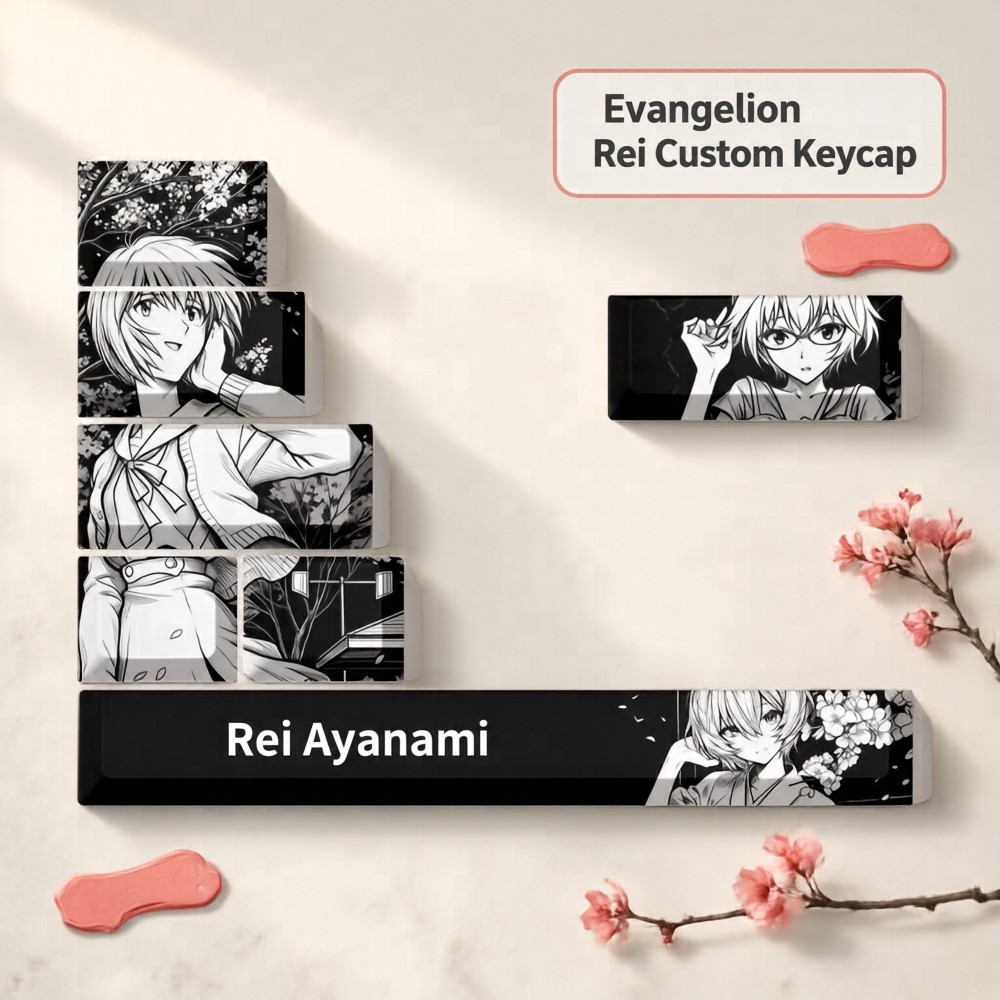 Evangelion Anime Merchandise - 7 Key/set Keycap Neon Genesis Evangelion