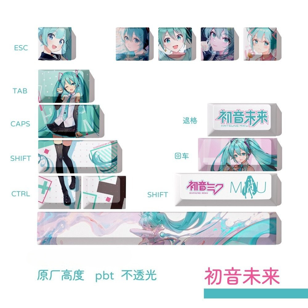 Hatsune Miku Keycaps, OEM Heig - đánh giá và giá Keycap Artisan Anime