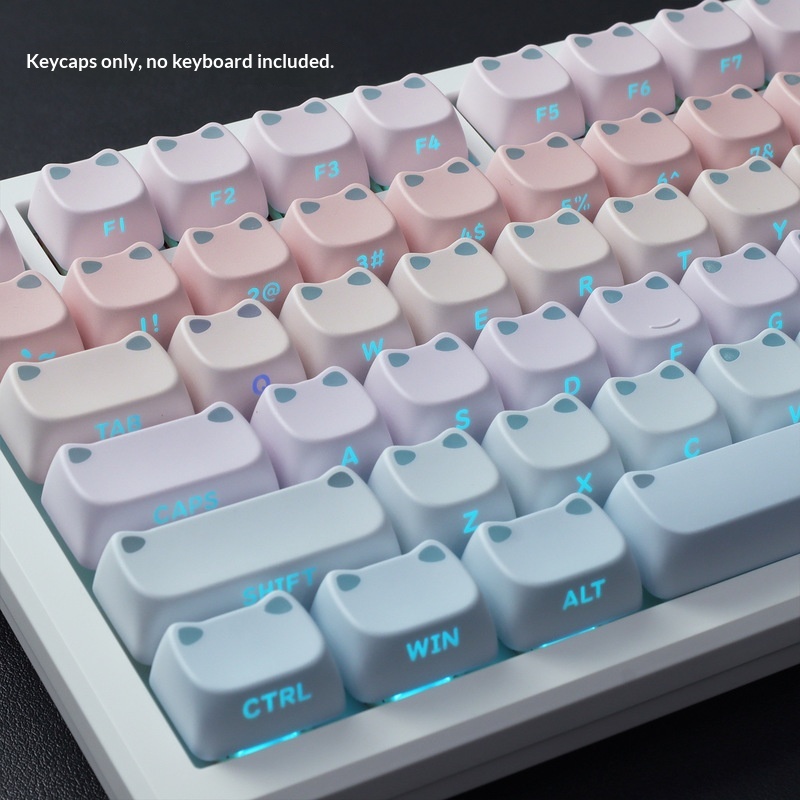113 Key MAO Cute Cat Ear Trans - đánh giá và giá Keycap Artisan Anime