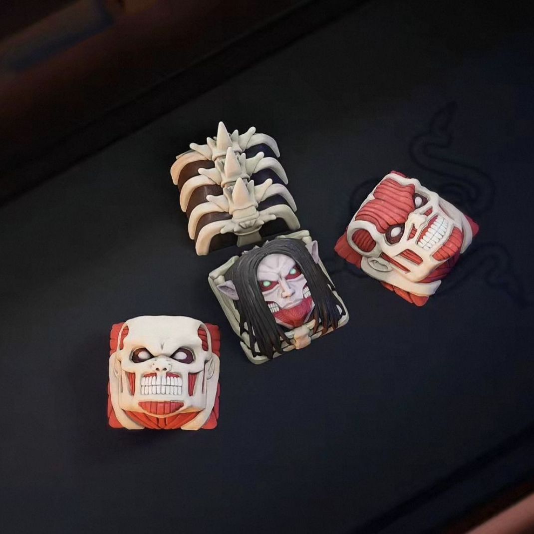 NEW Attack on Titan Co branded - đánh giá và giá Keycap Artisan Anime